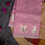 Organza Saree with Digital Print & Flamingo Embroidered Border - PInk - Kleem Boutique