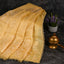 Soft Tissue Organza Pale Yellow Saree with Floral Applique & Crochet Lace Border - Kleem Boutique