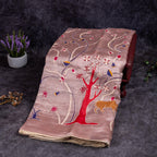 Pure Handloom Kora Tissue Saree – Appliqué & Aari Work - Kleem Boutique