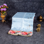 Pure Handloom Patola Saree with Vibrant Digital Border & Rich Zari Pallu – Powder Blue - Kleem Boutique