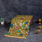 Pure Handloom Chanderi Cotton Saree with Floral Digital Print - Kleem Boutique