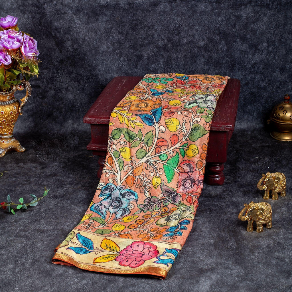 Chinnon Crepe Saree – Multicolour Elegance - Kleem Boutique