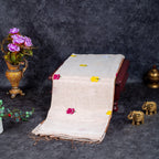 Matka Silk Jamdani Lotus Design Saree – Handwoven Heritage Elegance - Kleem Boutique