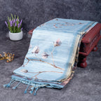 Soft Semi Tussar Silk Saree – Bird & Floral Digital Print - Kleem Boutique