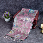 Semi Tussar Silk Saree – Kalamkari Floral & Animal Motifs - Kleem Boutique