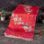 Pure Handloom Tussar Silk Deep Maroon Saree with Floral Digital Print & Mirror Work - Kleem Boutique