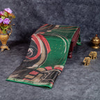 Pure Tissue Organza Saree with Sequins Weaving & Abstract Digital Print – Multicolour - Kleem Boutique