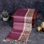 Semi Tussar Silk Saree – Zari Dotted Lines with Contrast Pallu - Kleem Boutique