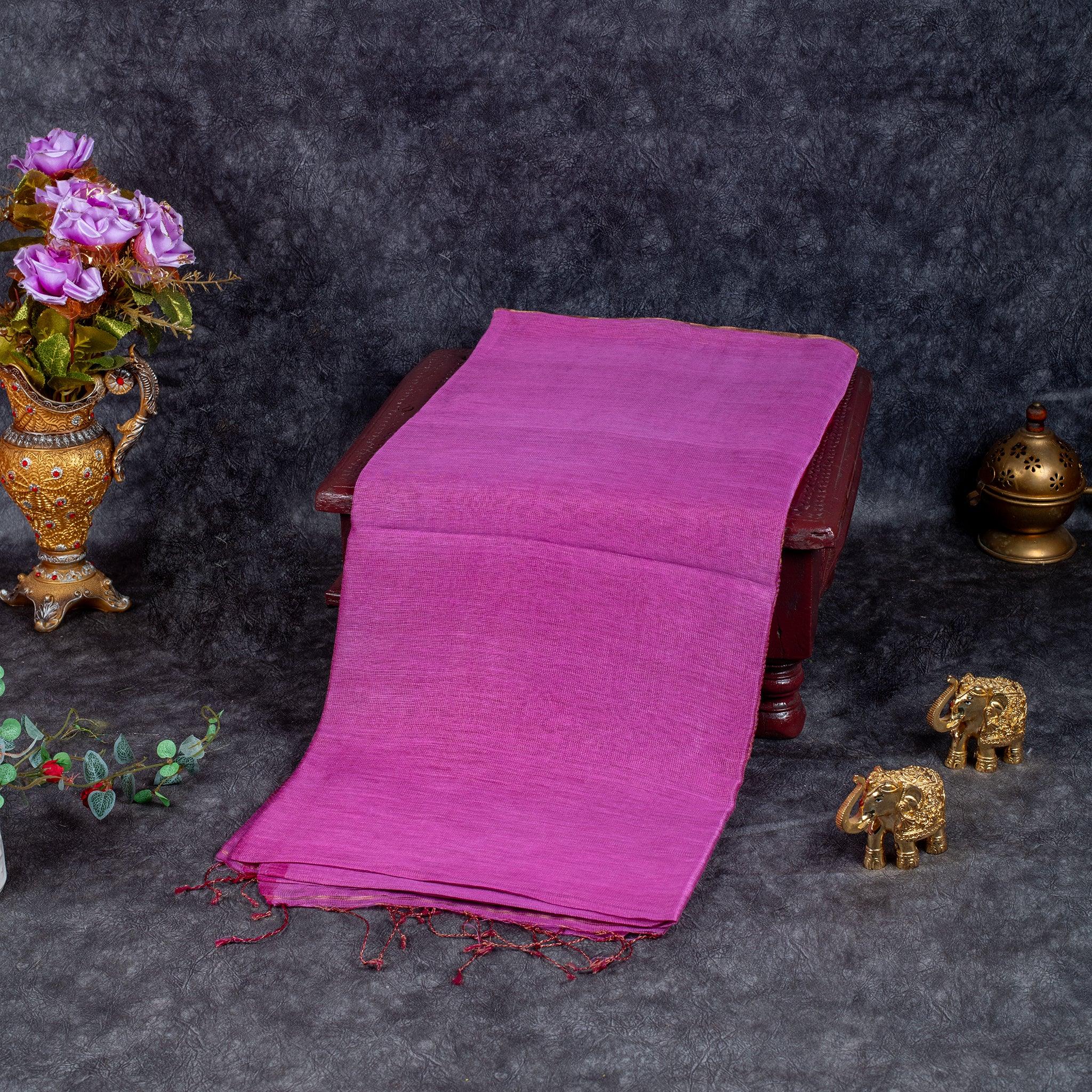 Jamdani Silk Saree with Horizontal Line Design – Handwoven Elegance - Kleem Boutique