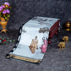 Saundarya Silk Saree – Classic Black & White Combination - Kleem Boutique