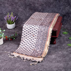 Semi Tussar Silk Saree – Dabu Print with Kantha Work Pallu - Kleem Boutique