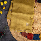 Soft Crushed Tissue Saree with Mirror Work – Mehendi Green - Kleem Boutique