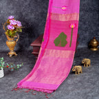 Jamdani Silk Saree with Horizontal Line Design – Handwoven Elegance - Kleem Boutique