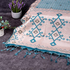 Semi Tussar Silk Saree – Zari Checks with Jamdani Print Border - Kleem Boutique