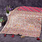 Semi Tussar Silk Saree – Leheriya Design with Kantha Border - Kleem Boutique