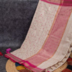 Elegant Saree with Machine Chikankari – Off-White - Kleem Boutique