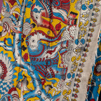 Pure Handloom Kanchi Border Silk Saree with Digital Prints - Powdered Blue - Kleem Boutique