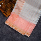 Handloom Cotton Weaving Saree - Off White - Kleem Boutique