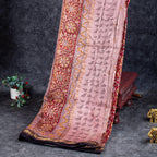 Pure Handloom Maheshwari Cotton Saree with Floral Digital Print - Maroon - Kleem Boutique