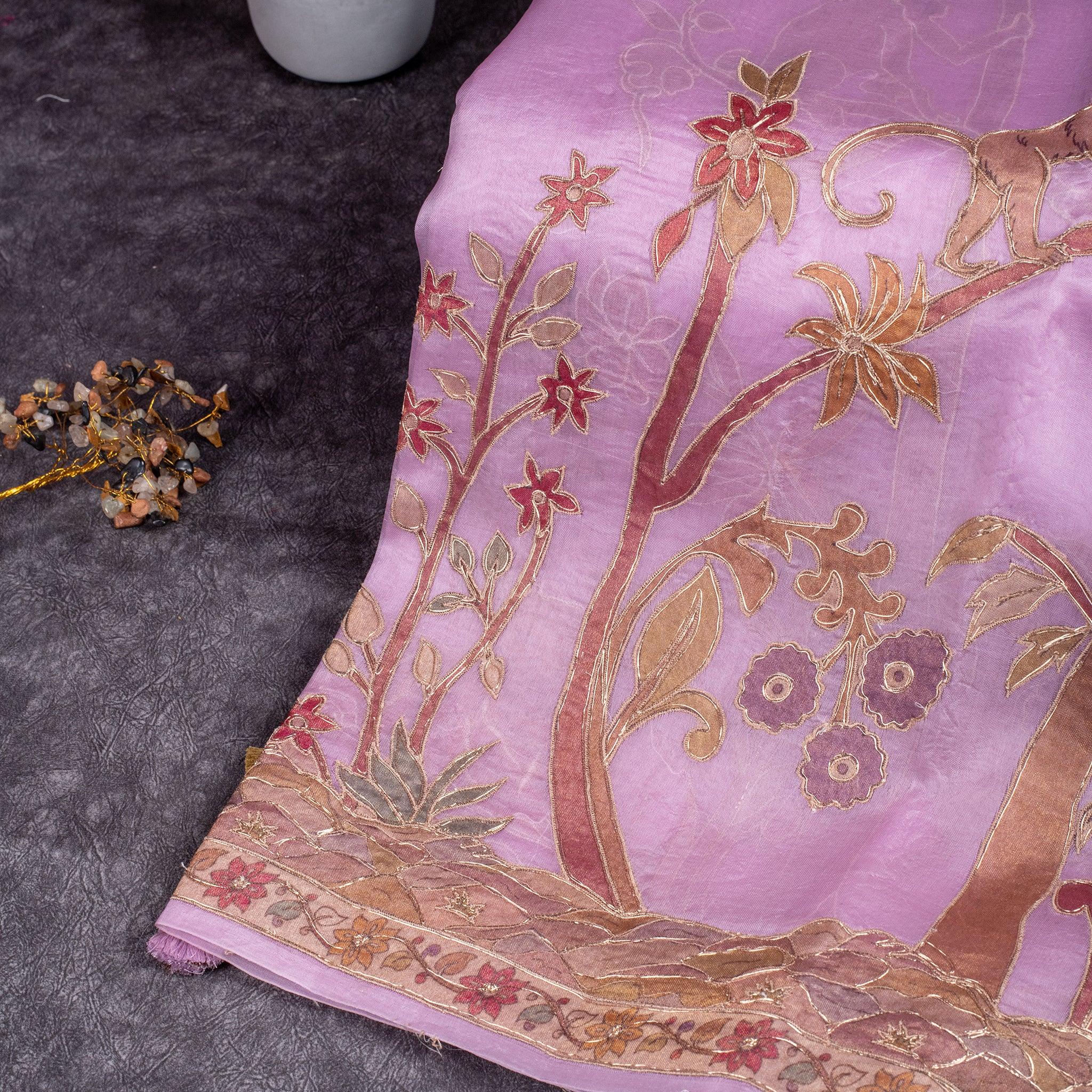 Organza Saree – Animal & Floral Appliqué Jungle Concept Secondary image