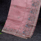 Tissue Kora Saree with Embroidery Work on the Border - Kleem Boutique