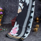 Saundarya Silk Saree – Classic Black & White Combination - Kleem Boutique