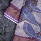 Linen Tissue Saree – Multicolour Highlighted Work - Kleem Boutique