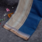 Handloom Cotton Weaving Saree - Blue - Kleem Boutique