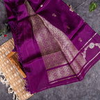 Banarasi Kora Saree - Magenta Colour - Kleem Boutique