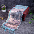 Soft Semi Tussar Silk Saree – Bird & Floral Digital Print - Kleem Boutique