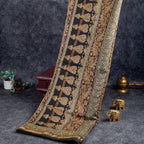 Pure Handloom Maheshwari Cotton Saree with Floral Digital Print - Light Greenish Yellow - Kleem Boutique