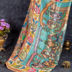 Chinnon Crepe Saree – Multicolour Elegance - Kleem Boutique