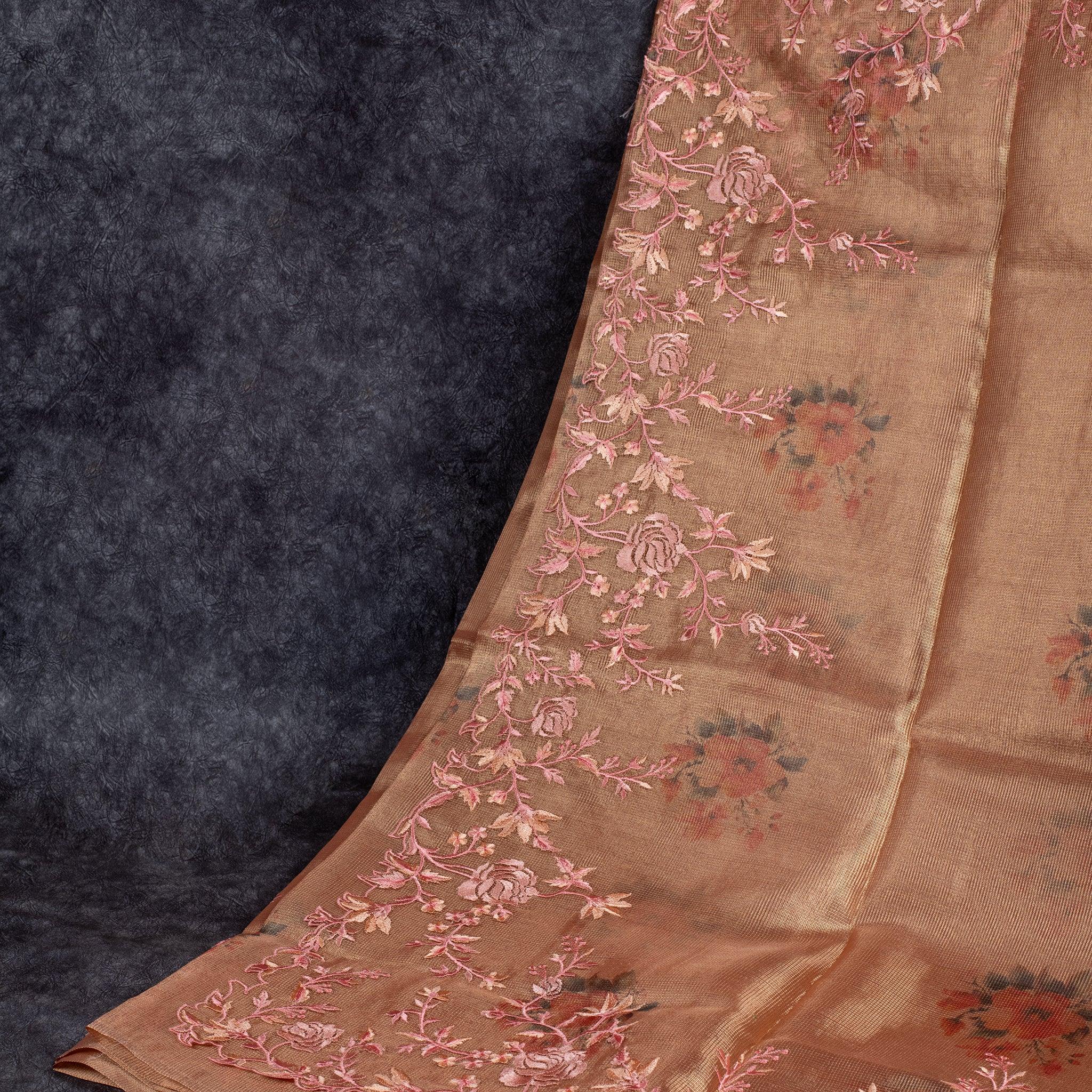 Tissue Organza Saree with Digital Floral Cutwork Embroidery Secondary image