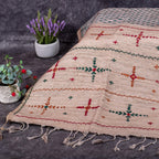 Semi Tussar Silk Saree – Dabu Print with Kantha Work Pallu - Kleem Boutique