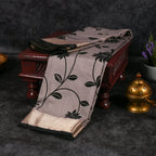 Dola Silk Beige Saree with Antique Zari Border - Kleem Boutique