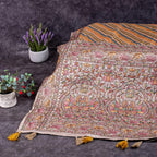 Semi Tussar Silk Saree – Leheriya Design with Kantha Border - Kleem Boutique