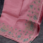 Pure Handloom Kora Saree with Mukesh Work & Floral Digital Print - Kleem Boutique