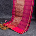 Handloom Cotton Weaving Saree - Cherry Red - Kleem Boutique