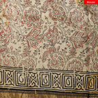 Pure Handloom Maheshwari Cotton Saree with Floral Digital Print - Light Greenish Yellow - Kleem Boutique