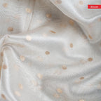 Tissue Kora Saree with Zari Butti & Floral Cutwork Border – Silver - Kleem Boutique