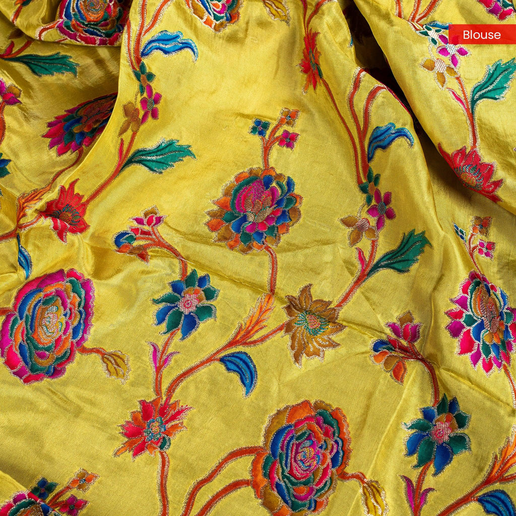 Mysore Crepe Saree with Contrast Blouse - Purple - Kleem Boutique