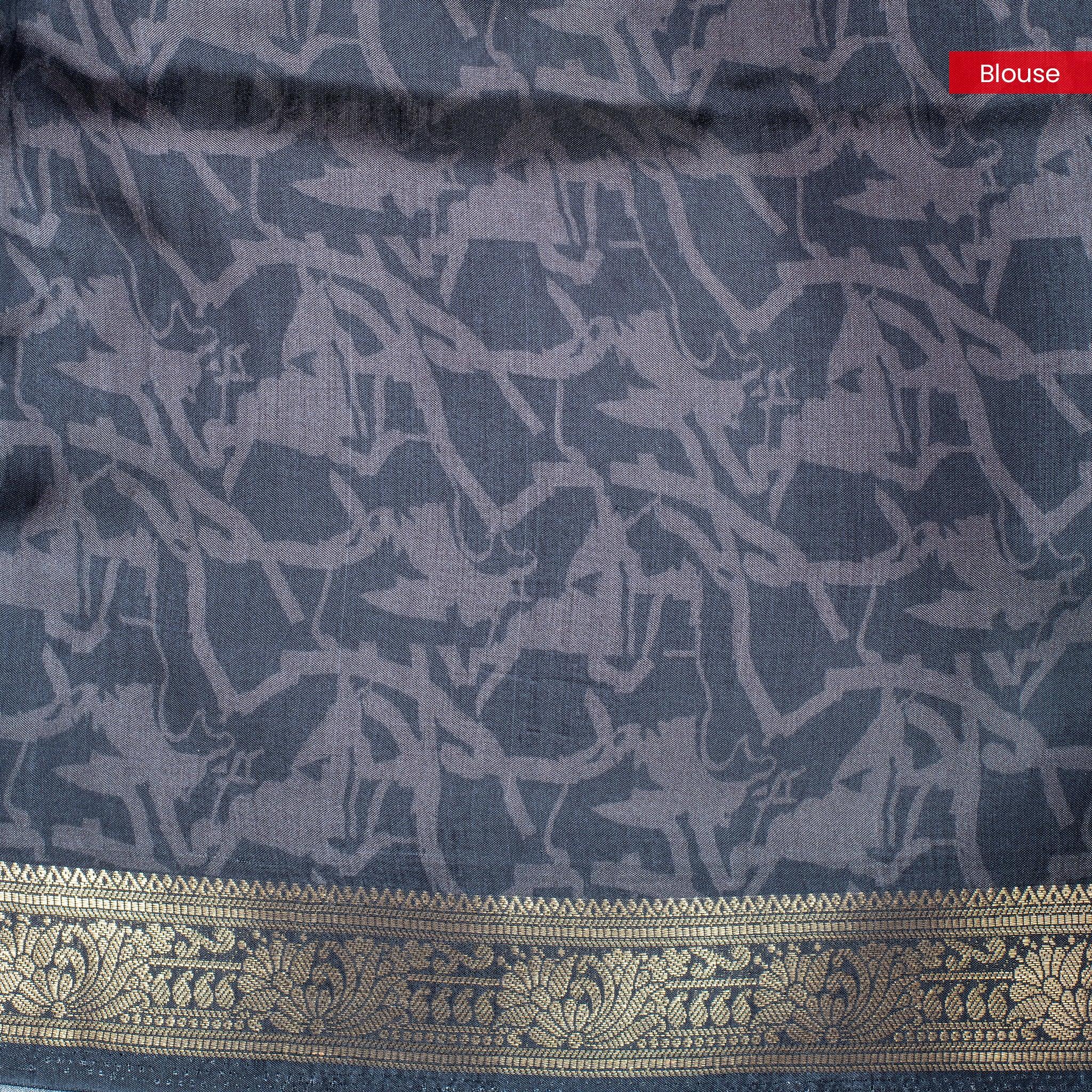 Saundarya Silk Saree – Classic Black & White Combination - Kleem Boutique