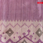 Semi Tussar Silk Saree – Zari Checks with Jamdani Print Border - Kleem Boutique
