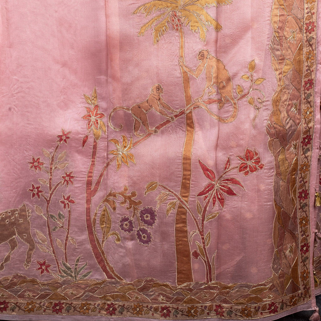 Organza Saree – Animal & Floral Appliqué Jungle Concept - Kleem Boutique