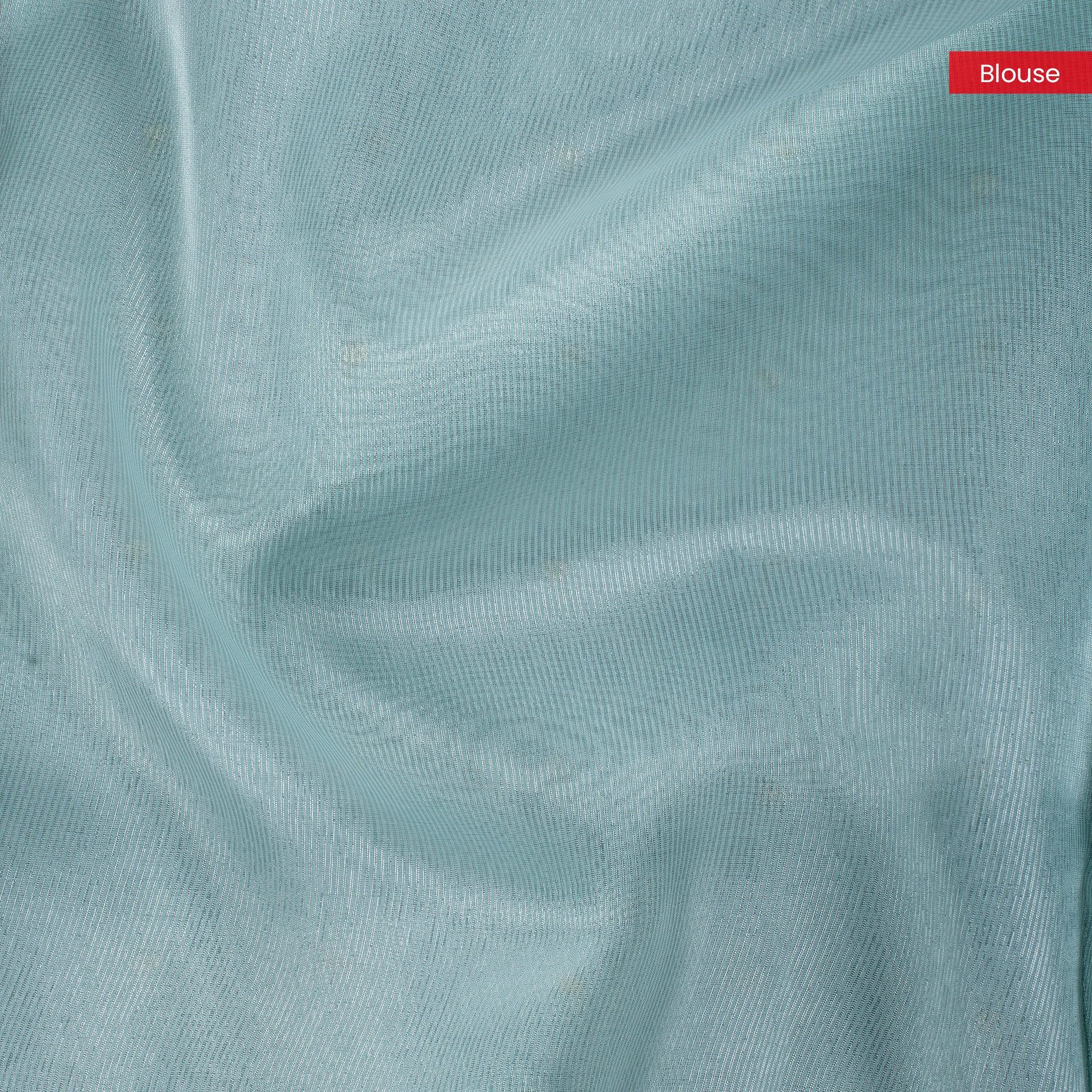 Tissue Organza Saree with Paithani-Inspired Border - Mint Blue - Kleem Boutique