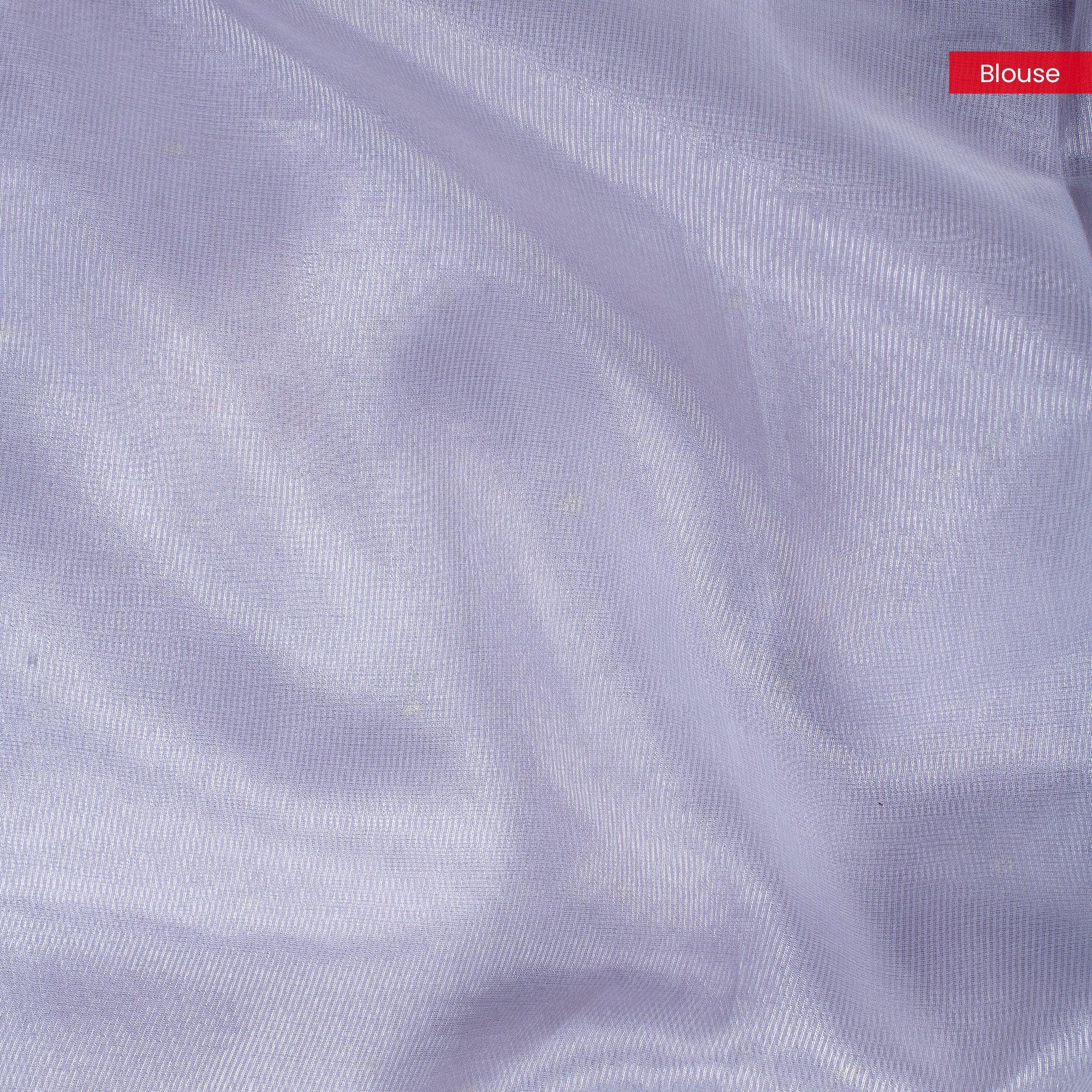 Tissue Organza Saree with Paithani-Inspired Border - lavender (light lilac) - Kleem Boutique