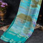 Shrinagar Silk Saree – Chinnon Crepe Fabric - Light Green - Kleem Boutique