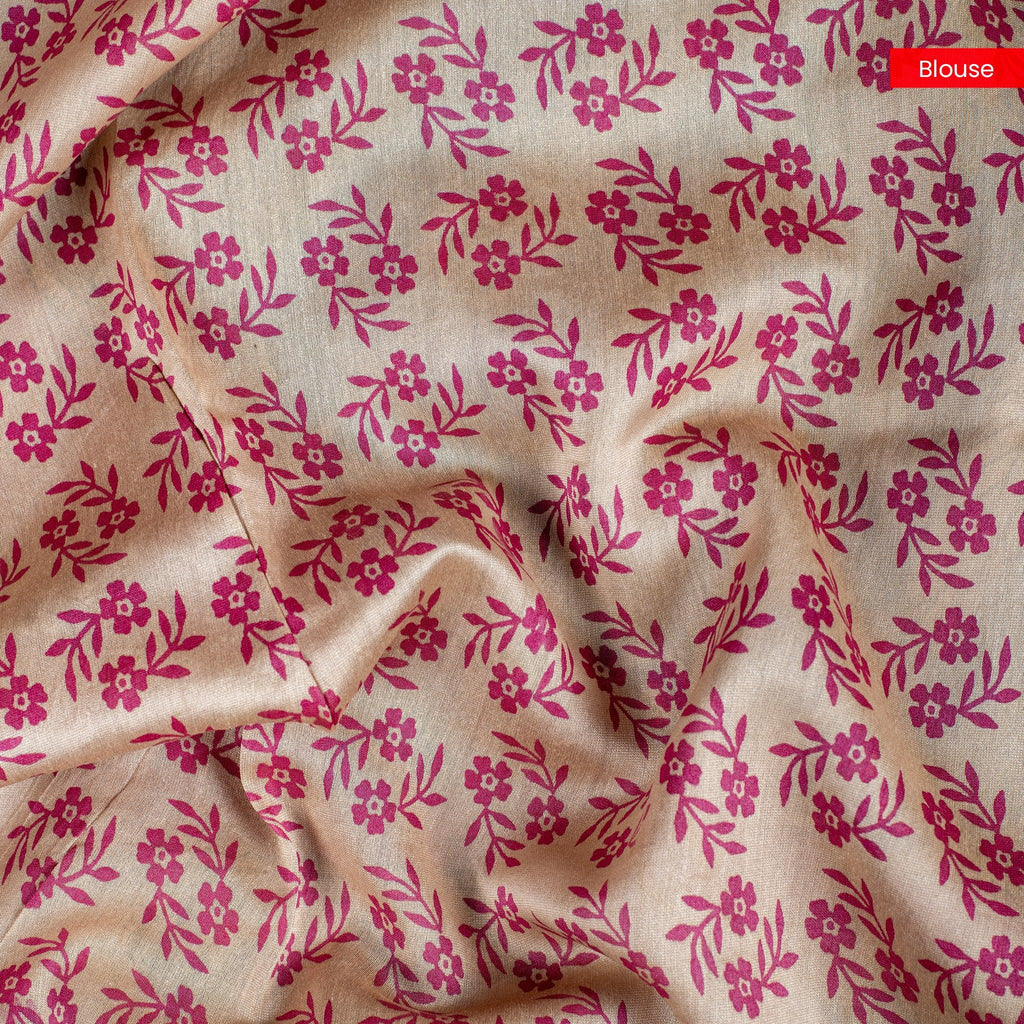 Pure Handloom Chanderi Cotton Saree with Floral Digital Print - Kleem Boutique