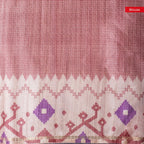 Semi Tussar Silk Saree – Zari Checks with Jamdani Print Border - Kleem Boutique