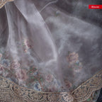 Tissue Kora Saree with Embroidery Work on the Border-Beige - Kleem Boutique